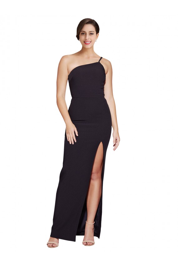 Comprimento Chão Preto Sem Mangas Bainha Vestidos de Madrinha / Vestidos de Noite / Vestidos de Festa Por Atacado