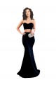 Comprimento Chão Preto Sem Mangas Sereia Lombar Vestidos de Madrinha / Vestidos de Noite / Vestidos de Festa Por Atacado