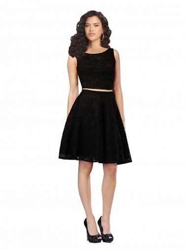 Comprimento Joelho Preto Sem Mangas Linha A Vestidos de Madrinha / Vestidos de Cocktail / Vestidos de Homecoming Por Atacado