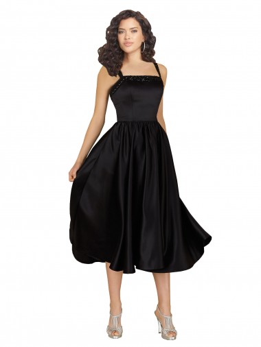 Comprimento Joelho Preto Sem Mangas Linha A Vestidos de Madrinha / Vestidos de Festa / Vestidos de Cocktail / Vestidos de Homecoming Por Atacado