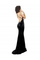 Comprimento Chão Preto Sem Mangas Sereia Criss Cruz Decote V Vestidos de Madrinha / Vestidos de Noite / Vestidos de Festa Por Atacado