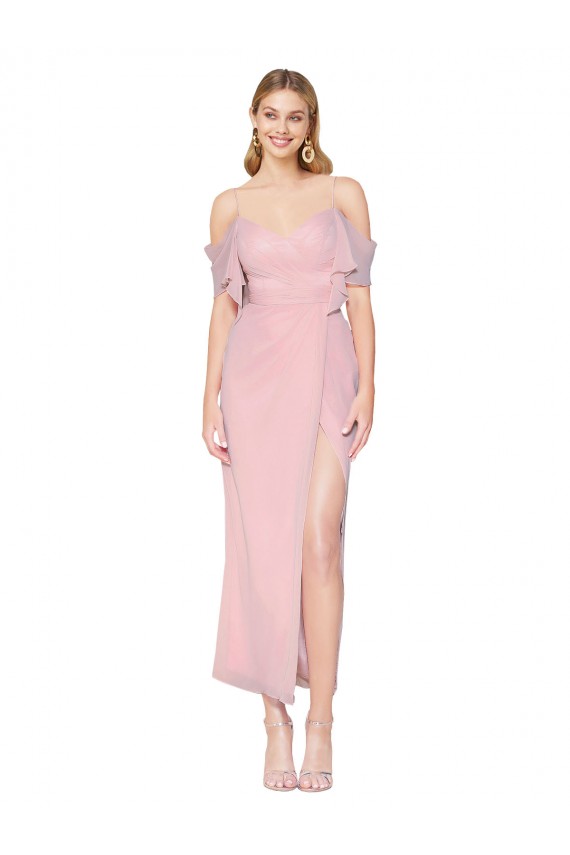 Comprimento Joelho Prímula Ombro Frio Sereia Vestidos de Madrinha / Vestidos de Noite / Vestidos de Festa Por Atacado