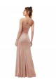 Comprimento Chão Rosa Sem Mangas Bainha Um Ombro Vestidos de Madrinha / Vestidos de Noite / Vestidos de Festa Por Atacado
