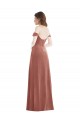 Comprimento Chão Rosa Canela Sem Mangas Linha A Vestidos de Madrinha / Vestidos de Festa Por Atacado