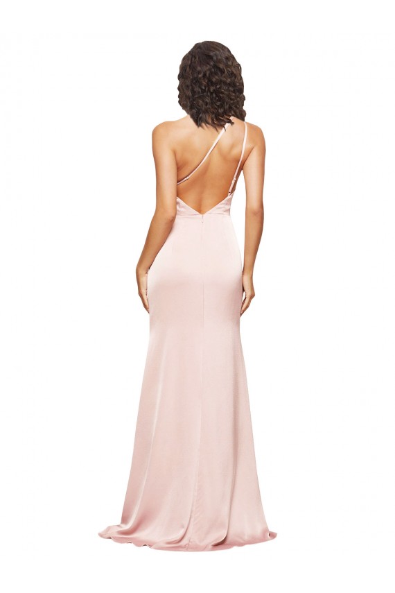 Comprimento Chão Rosa Sem Mangas Bainha Lombar Vestidos de Madrinha / Vestidos de Noite / Vestidos de Festa Por Atacado