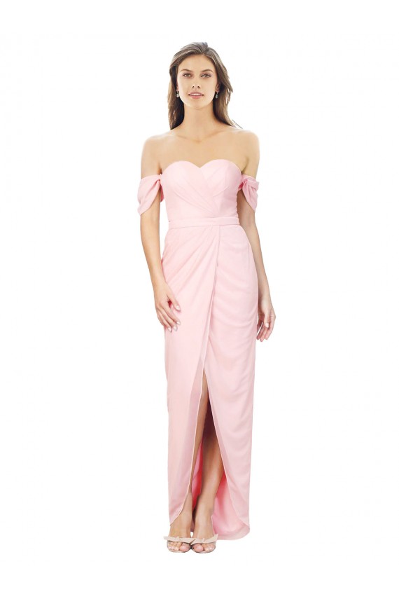 Alto Baixo Rosa Sem Mangas Linha A Alto Baixo, Vestidos de Madrinha Por Atacado