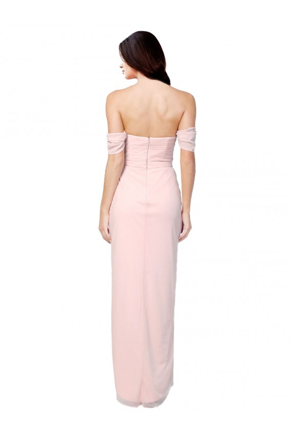 Alto Baixo Rosa Sem Mangas Linha A Alto Baixo, Vestidos de Madrinha Por Atacado