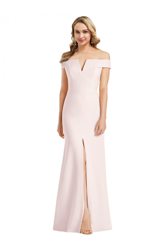Comprimento Chão Rosa Sem Mangas Trombeta Vestidos de Madrinha / Vestidos de Noite / Vestidos de Festa Por Atacado