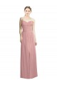 Comprimento Chão Rosa Empoeirado Sem Mangas Linha A Vestidos de Madrinha / Vestidos de Noite Por Atacado