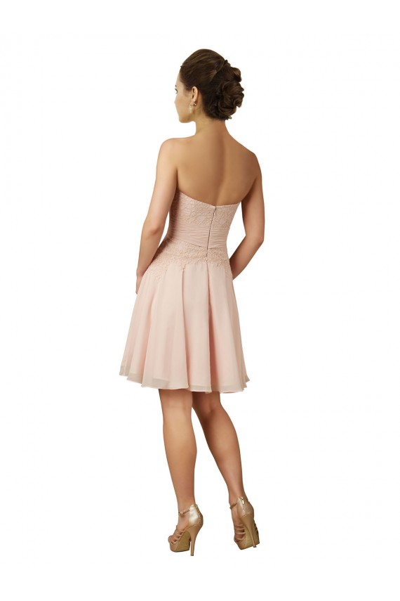 Comprimento Joelho Rosa Sem Mangas Linha A Vestidos de Madrinha / Vestidos de Cocktail Por Atacado