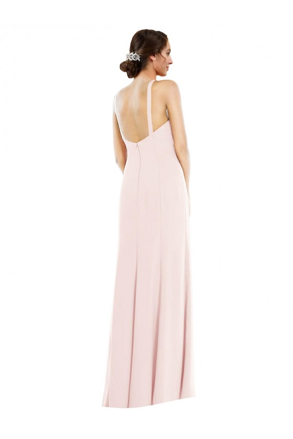 Comprimento Chão Rosa Sem Mangas Trombeta Lombar Vestidos de Madrinha / Vestidos de Noite / Vestidos de Festa Por Atacado