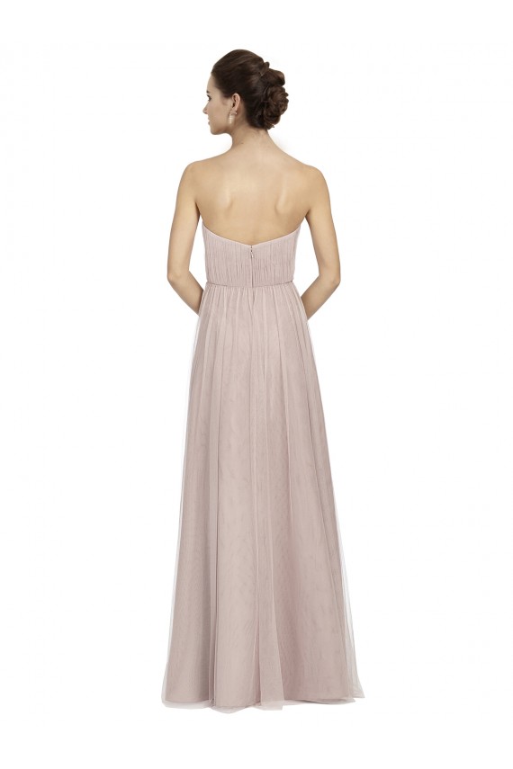 Comprimento Chão Rosa Vintage Sem Mangas Linha A Vestidos de Madrinha Por Atacado
