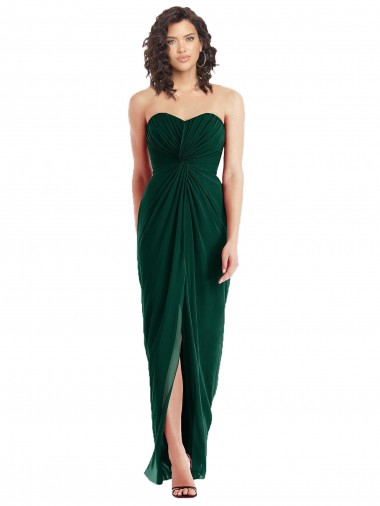 Comprimento Chão Sempre Verde Sem Mangas Linha A Lombar Amor Vestidos de Madrinha Por Atacado