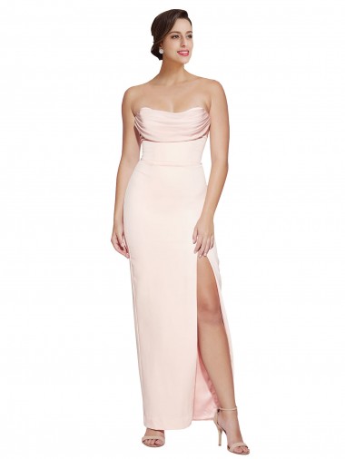 Comprimento Chão Sem Mangas Sereia Lombar Vestidos de Madrinha / Vestidos de Noite / Vestidos de Festa Por Atacado