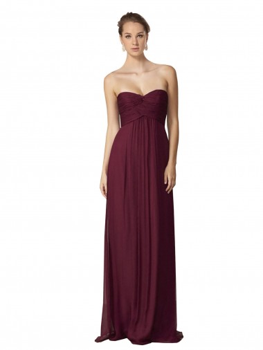 Comprimento Chão Uva Sem Mangas Linha A Vestidos de Madrinha / Vestidos Formais Por Atacado