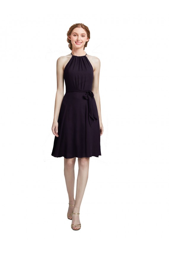 Comprimento Joelho Uva Sem Mangas Linha A Vestidos de Madrinha / Vestidos de Cocktail / Vestidos de Homecoming Por Atacado