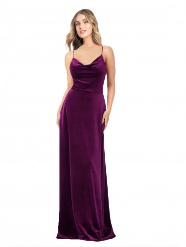 Comprimento Chão Uva Sem Mangas Linha A Criss Cruz Vestidos de Madrinha / Vestidos de Noite / Vestidos de Festa Por Atacado