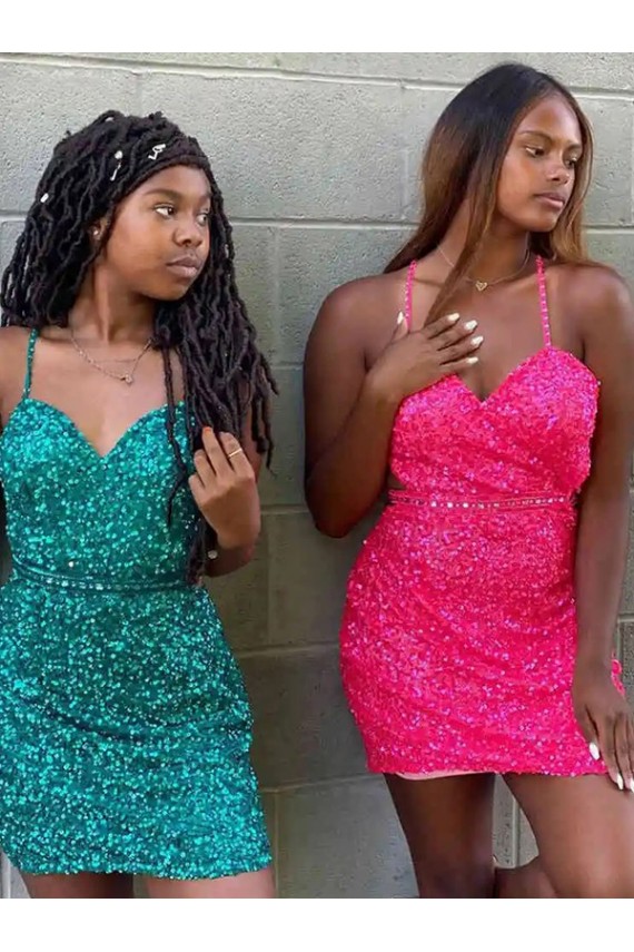 Curto Verde Escuro Sem Mangas Bainha Vestidos de Festa Por Atacado