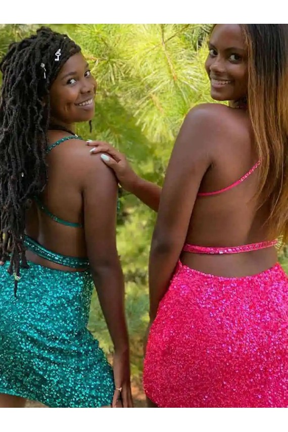 Curto Verde Escuro Sem Mangas Bainha Vestidos de Festa Por Atacado