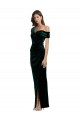 Alto Baixo Verde Escuro Sem Mangas Bainha Vestidos de Madrinha / Vestidos de Noite / Vestidos de Festa Por Atacado