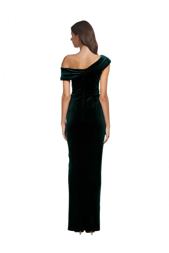 Alto Baixo Verde Escuro Sem Mangas Bainha Vestidos de Madrinha / Vestidos de Noite / Vestidos de Festa Por Atacado