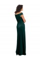 Comprimento Chão Verde Escuro Mangas Curtas Linha A Vestidos de Madrinha / Vestidos de Noite / Vestidos de Festa Por Atacado