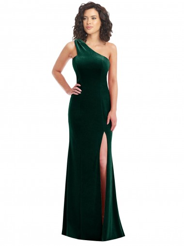 Comprimento Chão Verde Escuro Sem Mangas Trombeta Vestidos de Madrinha / Vestidos de Festa Por Atacado