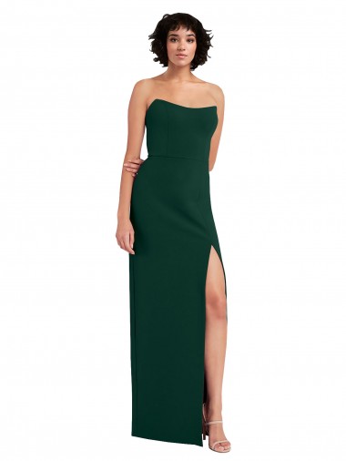 Comprimento Chão Verde Meia-Noite Sem Mangas Bainha Lombar Vestidos de Madrinha / Vestidos de Noite / Vestidos de Festa Por Atacado