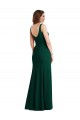 Comprimento Chão Verde Meia-Noite Sem Mangas Trombeta Vestidos de Madrinha / Vestidos de Festa Por Atacado