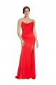 Comprimento Chão Vermelho Sem Mangas Bainha Lombar Vestidos de Madrinha / Vestidos de Noite / Vestidos de Festa Por Atacado