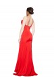 Comprimento Chão Vermelho Sem Mangas Bainha Lombar Vestidos de Madrinha / Vestidos de Noite / Vestidos de Festa Por Atacado