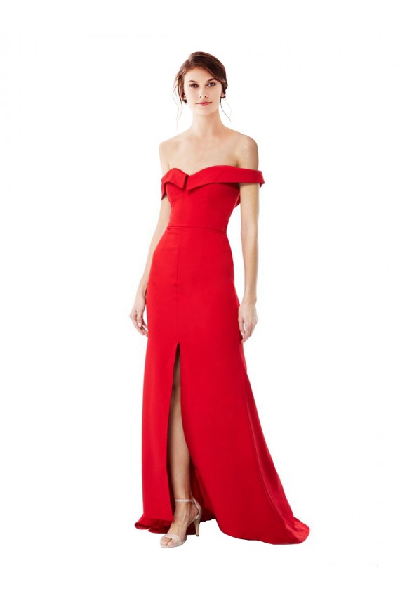 Comprimento Chão Vermelho Sem Mangas Linha A Vestidos de Madrinha / Vestidos de Noite / Vestidos de Festa Por Atacado