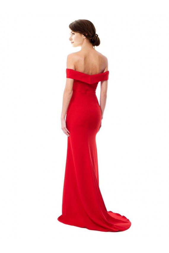 Comprimento Chão Vermelho Sem Mangas Linha A Vestidos de Madrinha / Vestidos de Noite / Vestidos de Festa Por Atacado