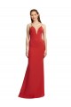 Comprimento Chão Vermelho Sem Mangas Sereia Abrir de volta Alças finas Vestidos de Madrinha / Vestidos de Noite / Vestidos de Festa Por Atacado