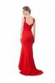 Comprimento Chão Vermelho Sem Mangas Sereia Vestidos de Madrinha / Vestidos de Noite Por Atacado