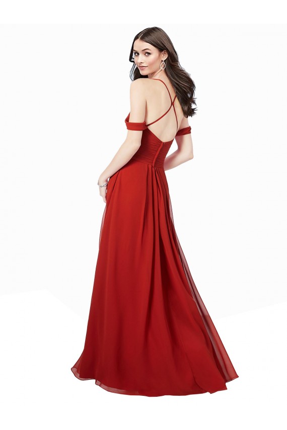 Comprimento Chão Vermelho Escuro Sem Mangas Linha A Criss Cruz Vestidos de Madrinha Por Atacado