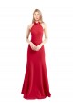 Comprimento Chão Vermelho Sem Mangas Linha A Abrir de volta Vestidos de Madrinha / Vestidos de Noite / Vestidos de Festa Por Atacado