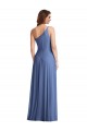 Comprimento Chão Windsor Azul Sem Mangas Linha A Vestidos de Madrinha / Vestidos de Noite Por Atacado